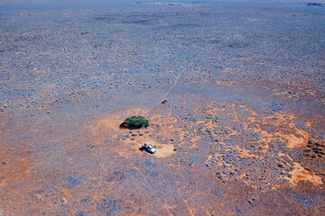 Flat desert plain with no trees