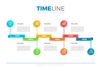 Fototapeta premium Timeline infographics icons for business data visualization.