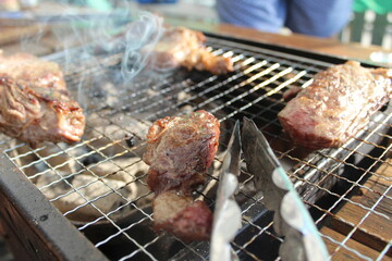バーベキューの肉
