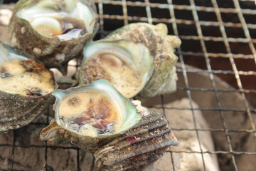 サザエの炭焼き