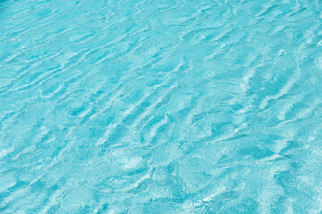 Blue water surface in swimming pool, Gentle wave in pool