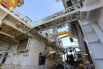 地球深部探査船の巨大な配管（清水港・静岡）