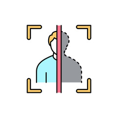 Man identification olor line icon. ID and verifying person. Pictogram for web page, mobile app, promo.