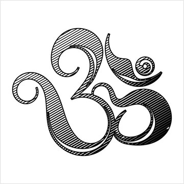 black and white om symbol clip art preview