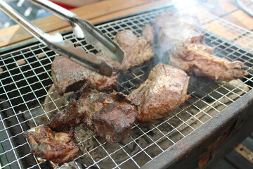バーベキューの肉