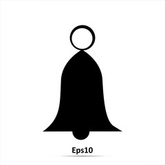 Black bell icon. Vector illustration