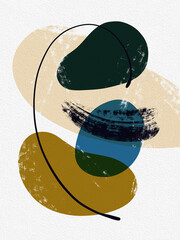 Creative minimalist hand-painted illustration for wall decoration, postcard cover design or brochure design.