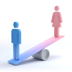 Man & Women Pictogram. Gender Equity Concept. 3d Rendering