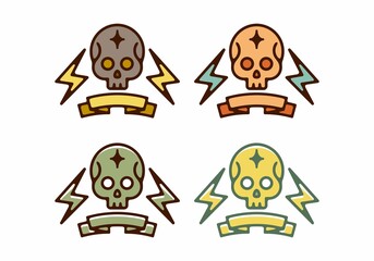 Vintage illustration of electric skull