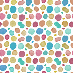 Circle Hand drawn Watercolor isolated on white canvas with high resolution texture, seamless pattern
