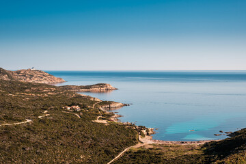 Fototapeta na wymiar Coast of Revellata in Balagne region of Corsica