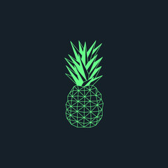 Light green pineapple origami vector design