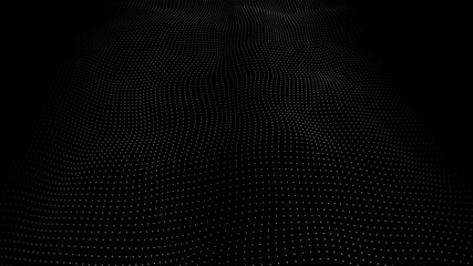 Abstract digital wave of particles. Network connection structure. Futuristic point wave. Large amount of data. Abstract background. Vector