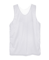 Blank mesh tank top color white front view on white background