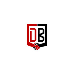 db logo hand deal design vector icon