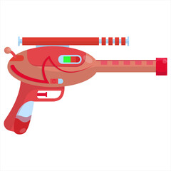 Vector concept illustration of a blaster. a bright drawing in the cartoon style of weapons. alien gun for game design.