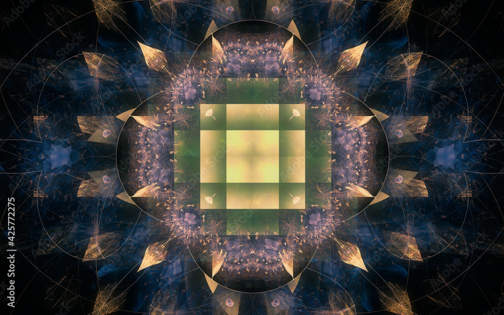 Fototapete abstract illustration background image patterns in the form of lines and geometric shapes intersecti