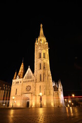 Fototapeta na wymiar church in the night with lights
