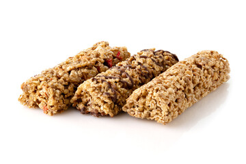 muesli bars isolated on white background