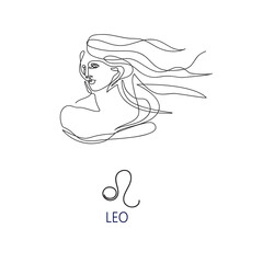 Zodiac sign Leo. The symbol of the astrological horoscope.