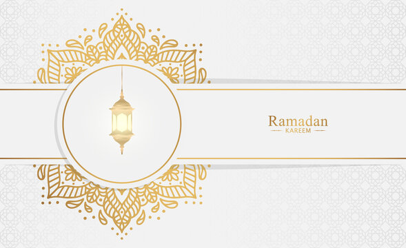 Beautiful Ramadan Kareem background with mandala pattern for greeting card, banner and poster	