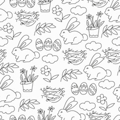 Seamless pattern on the theme of Easter and spring