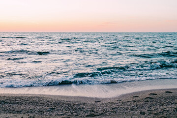 Beautiful turquoise water of the sea at dawn