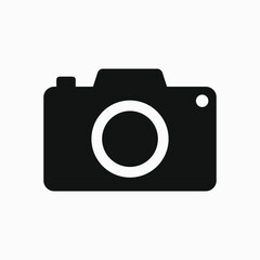 Camera vector icon isolated on white background. Photography symbol.