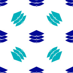 Obraz premium Blue Layers clothing textile icon isolated seamless pattern on white background. Element of fabric features. Vector