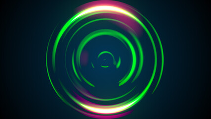 Beautiful Green Glowing Lens Spin Light Effects Background