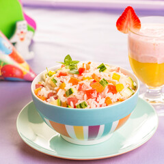 arroz colorido com legumes