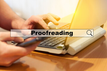 Proofreading on the Internet at a person's desktop at home