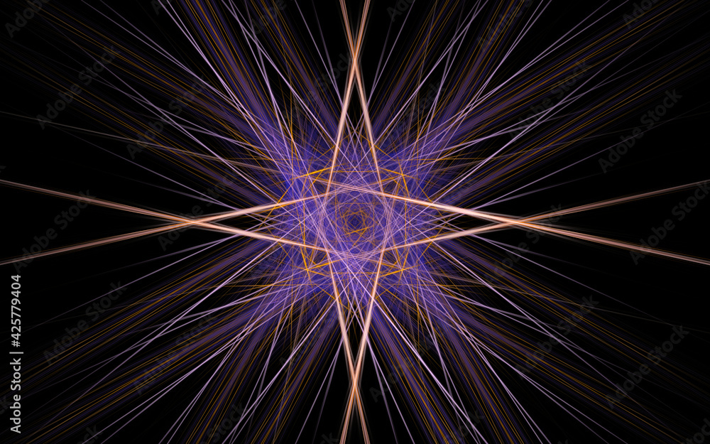 Fototapete abstract illustration computer render background image fantastic star with rays for web design and g
