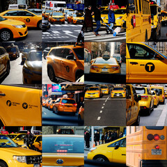New York taxi cab collage