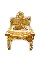 Unused Stone garden sink isolated on a white background.