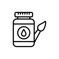 Paint jar vector outline icon style illustration. EPS 10 file