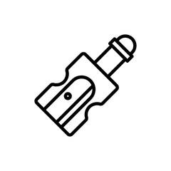 Sharpener vector outline icon style illustration. EPS 10 file