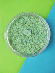 crystals of sea salt for baths with pine extract