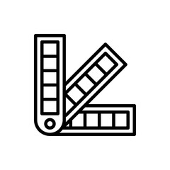 Color palette vector outline icon style illustration. EPS 10 file