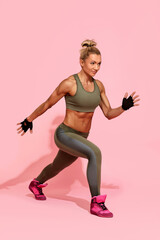Fototapeta na wymiar sporty woman in a sportswear doing exercise