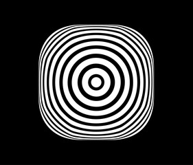 Abstract square black and white color ring. Abstract  vector illustration for sound wave, Monochrome graphic.