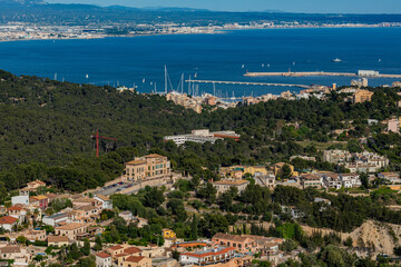 panoramic view of cala major, mallorca, spain