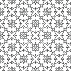 Geometric vector pattern with triangular elements. Seamless abstract ornament for wallpapers and backgrounds. Black and white colors. 