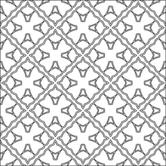 Naklejka premium Geometric vector pattern with triangular elements. Seamless abstract ornament for wallpapers and backgrounds. Black and white colors. 
