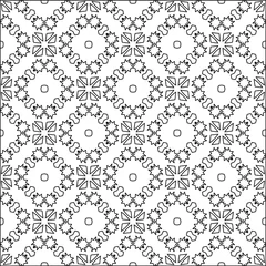 Kussenhoes Geometric vector pattern with triangular elements. Seamless abstract ornament for wallpapers and backgrounds. Black and white colors.  © t2k4