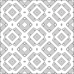 Geometric vector pattern with triangular elements. Seamless abstract ornament for wallpapers and backgrounds. Black and white colors. 