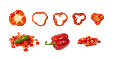 Whole Paprika or Red Sweet Pepper Isolated on White