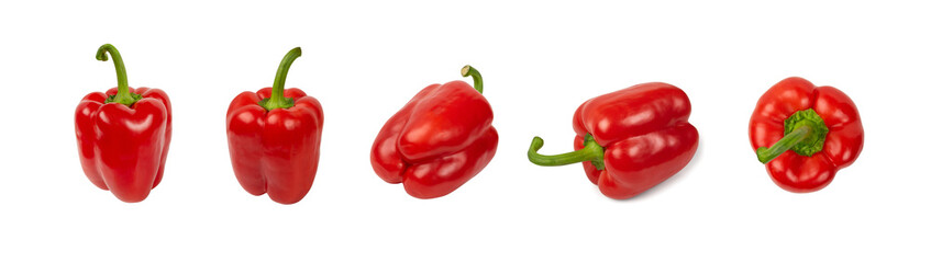 Whole Paprika or Red Sweet Pepper Isolated on White