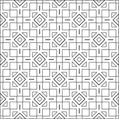 Geometric vector pattern with triangular elements. Seamless abstract ornament for wallpapers and backgrounds. Black and white colors. 