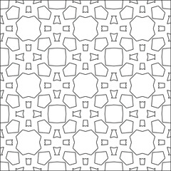 Geometric vector pattern with triangular elements. Seamless abstract ornament for wallpapers and backgrounds. Black and white colors. 